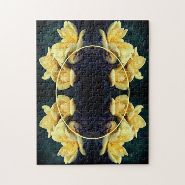 Yellow Rose Trias Rahmen kreieren Ihr eigenes Foto Puzzle (Vertikal)