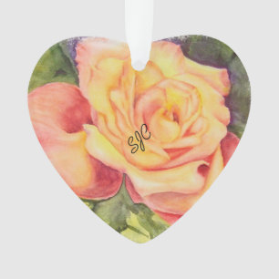 YELLOW ROSE VALENTINE ORNANATION ORNAMENT