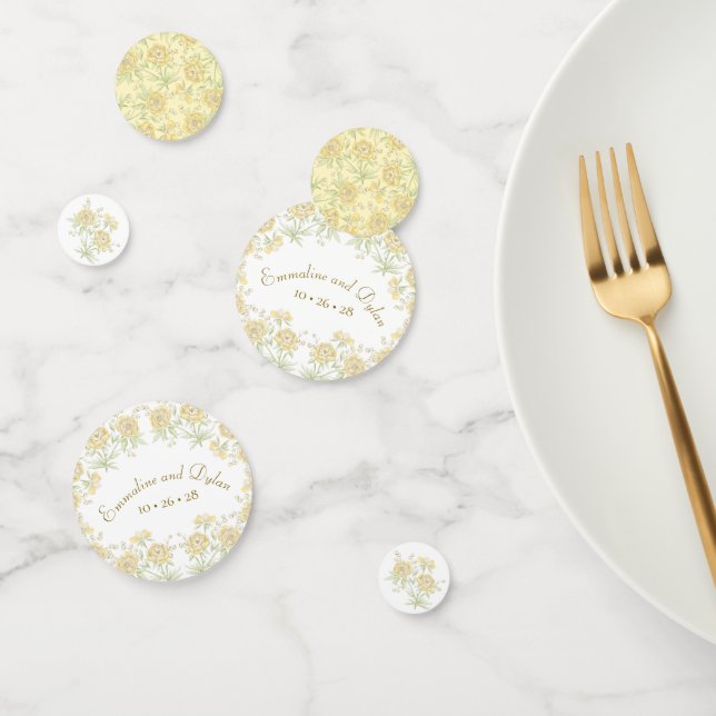 Yellow Rose Wedding Konfetti (Gruppe)