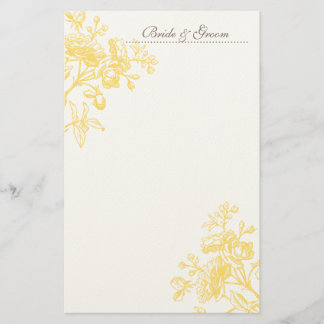 Yellow Rose Wedding Stationery Briefpapier