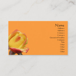 Yellow Rosenknospe Blumen Business Card Visitenkarte