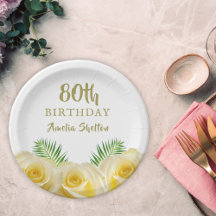 Yellow Roses Floral 80. Geburtstagsparty
