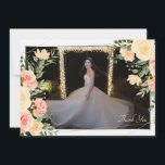 Yellow Roses Frame Danke an die Fotokarte Einladung<br><div class="desc">Eine wunderschöne Aquarellblüte mit gelben und pfirsichfarbenen Rose. Fügen Sie einfach Ihr Lieblings-Foto hinzu, um es zu Ihrem. Viel Platz im Rücken für Ihre Gefühle. (Vector erstellt von asrulaqroni - www.freepik.com). Die Karte lässt sich leicht mit Ihren Formulierungen, Schriftart, Schriftart, Papierform und Papiersorten anpassen. Nicht genau das, was Sie suchen?...</div>