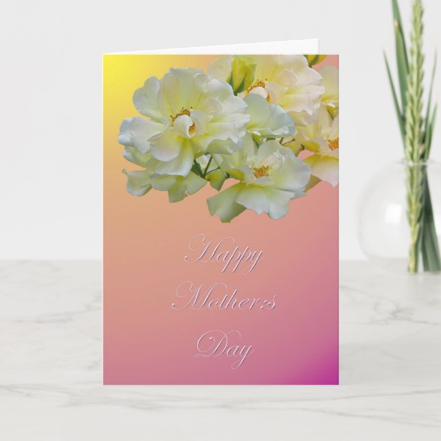 Yellow Roses Muttertagskarte Karte (Vorderseite)