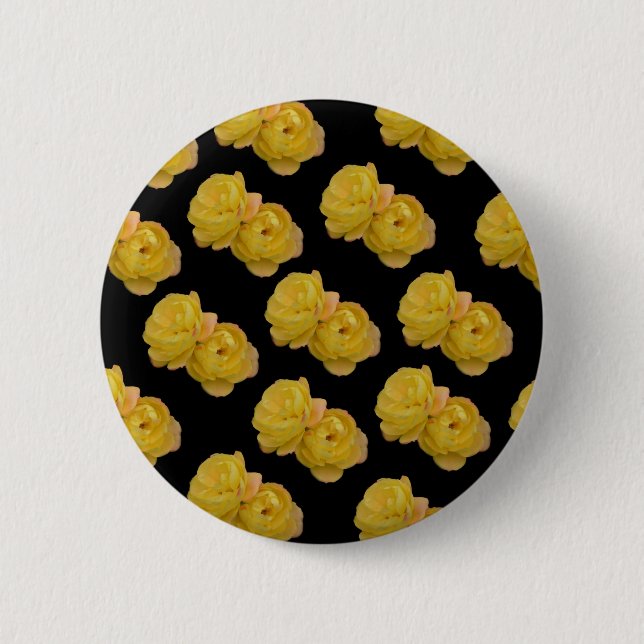 Yellow Roses on Black,_ Button (Vorderseite)