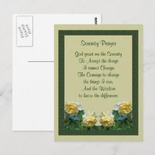 Yellow Roses Serenity Gebet Postkarte