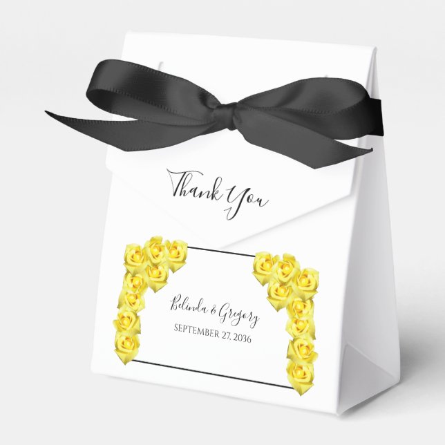 Yellow Roses Wedding Geschenkschachtel (Vorderseite)