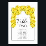 Yellow Roses Wedding Guest Names Tischnummer<br><div class="desc">Dieses Design zeichnet sich durch rustikale gelbe Rosen aus. Die gelben Rosen werden durch einen eleganten, schwarz gesäumten Rahmen ergänzt. Die gelben Farbtöne der Blume der Rose schaffen ein rustikales, blumengeschmücktes Ambiente. Elegantes Hochzeitskartendesign mit modernen Tischnummern. Auch die passenden Hochzeitseinladungen und andere Schreibwaren sind verfügbar. Passen Sie die Anzahl an...</div>