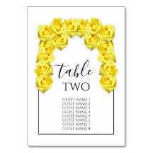 Yellow Roses Wedding Guest Names