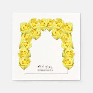 Yellow Roses Wedding Serviette