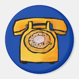 Yellow Rotary Phone Magnet