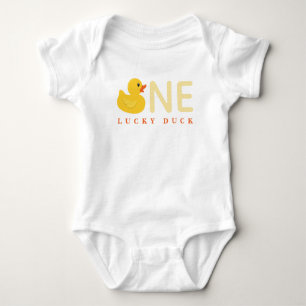 Yellow Rubber Duck Baby Bodysuit - One Lucky Duck Strampler