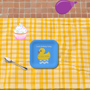 Yellow Rubber Duck Birthday Pappteller