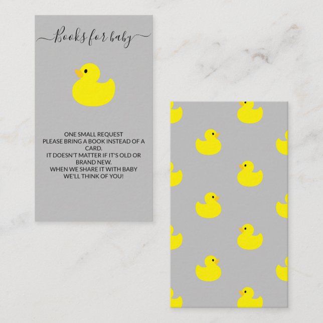 Yellow Rubber Duck Books für Baby Ticket Begleitkarte (Vorne/Hinten)