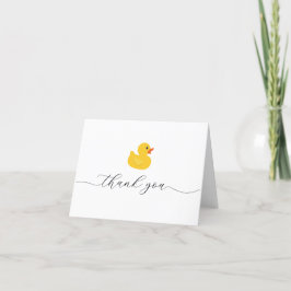 Yellow Rubber Duck Danke Card - Baby Dusche &