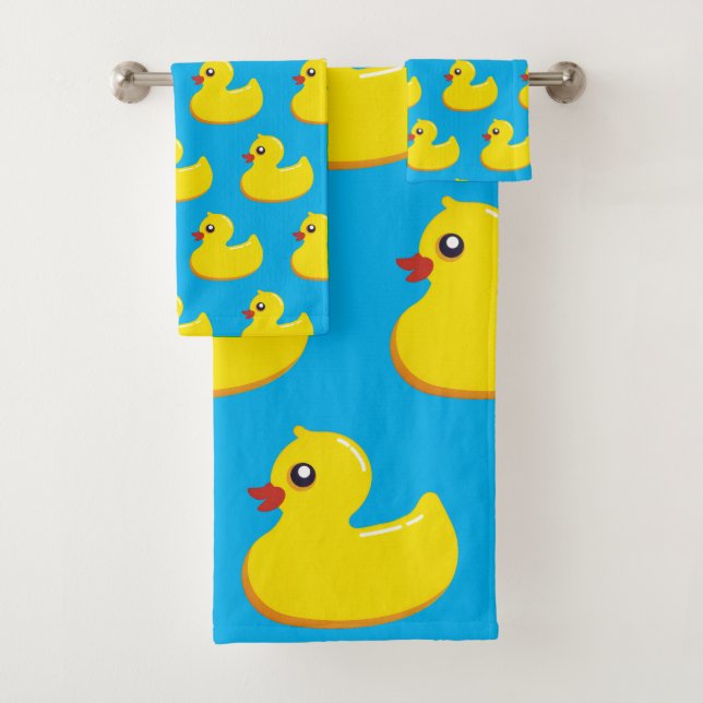 yellow rubber duck pattern  badhandtuch set (Insitu)