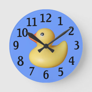 Yellow Rubber Duck Wall Clock Runde Wanduhr