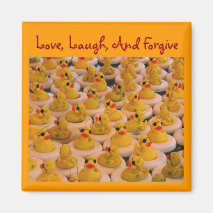 Yellow Rubber Ducks Inspiration Zitat Magnet