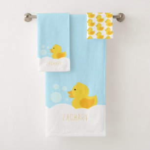 Yellow Rubber Ducky Badhandtuch Set
