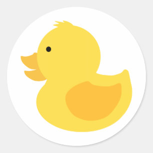 Yellow Rubber Ducky Runder Aufkleber