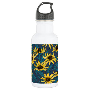 Yellow Rudbekia auf der Marine Edelstahlflasche