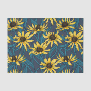 Yellow Rudbekia auf der Marine Seidenpapier