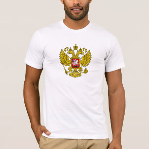 Yellow Russian Imperial Double Headed Eagle Emblem T-Shirt