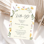 Yellow Rustic Wildblumen Hallo 40 40. Geburtstag Einladung<br><div class="desc">Yellow Rustic Wildblumen Hallo 40 40. Geburtstag Einladung Zwanzigste gelbe und lila Wildblumen Geburtstagseinladung auch mit einem Bogen und eine moderne Kalligraphie Titel.</div>