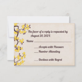 Yellow Sakura blüht RSVP Cards