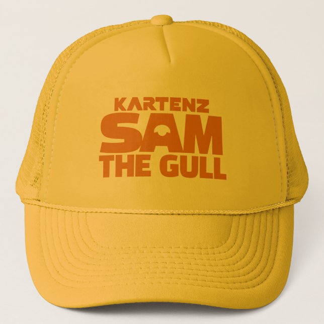 Yellow Sam the Gull Trucker Hat von Wighar Truckerkappe (Vorderseite)