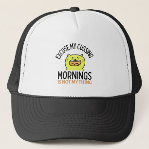 Yellow Sarcastic Funny Cat   Zazzle Truckerkappe