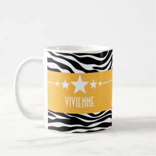 Yellow Sassy Star Zebra Tasse