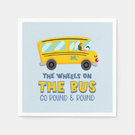 Yellow School Bus 1. Geburtstag Serviette