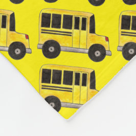 Yellow School Bus Busfahrer Bildung Fleecedecke