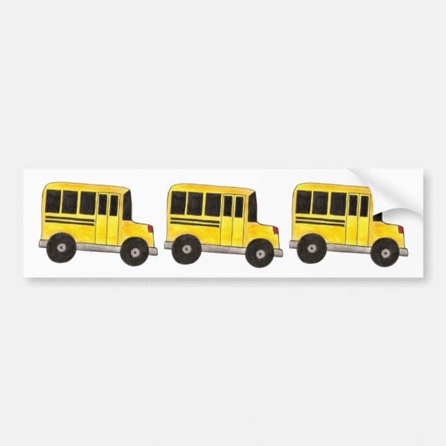 Yellow School Bus Busfahrer Geschenk Autoaufkleber (Vorne)