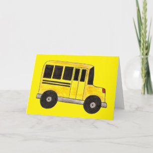 Yellow School Bus Driver Bildung Lehrerkarten Karte
