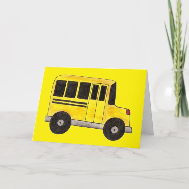Yellow School Bus Driver Bildung Lehrerkarten Karte (Vorderseite)