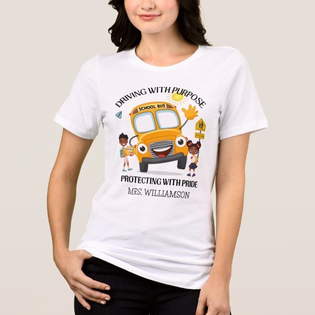 Yellow School Bus Driver Tri-Blend Shirt (Vorderseite)