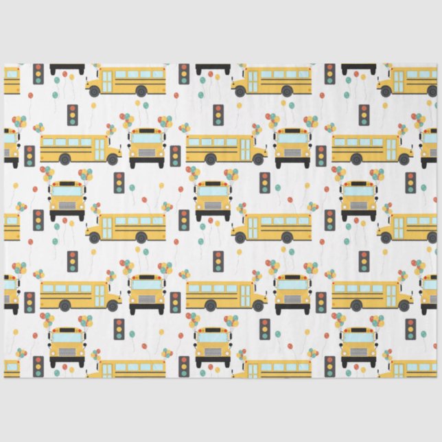 Yellow School Bus Kids Birthday Party Seidenpapier (Vorderseite)