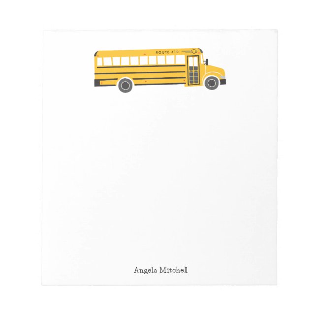Yellow School Bus Personal Stationery Notizblock (Vorderseite)