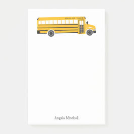 Yellow School Bus Personal Stationery Post-it Klebezettel