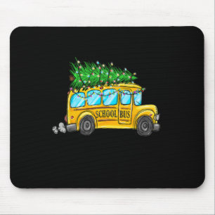 Yellow School Bus Weihnachtsbaum Treiber Paja Mousepad