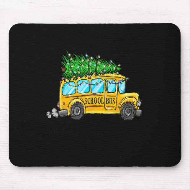 Yellow School Bus Weihnachtsbaum Treiber Paja Mousepad (Vorne)