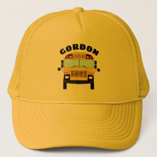 Yellow School Busfahrer mit Namen Danke Truckerkappe
