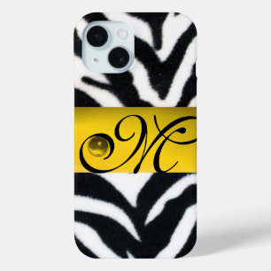 YELLOW SCHWARZ-WEISS ZEBRA FUR MONOGRAM, Topaz Case-Mate iPhone Hülle