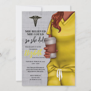 Yellow Scrubs Medical School Abschluss Einladung