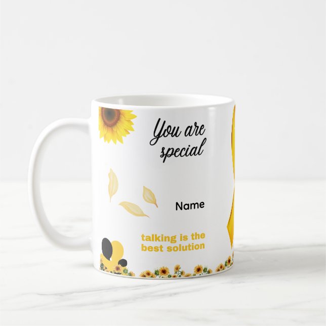 Yellow September Awareness Tasse - Sie sind eine b (Links)
