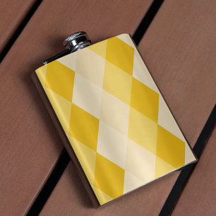 Yellow Shade Rhombus Shape Pattern Flachmann