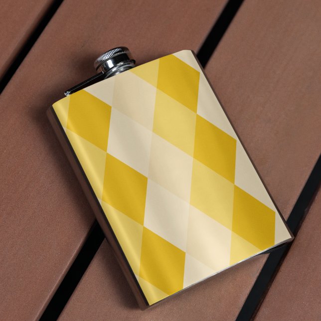 Yellow Shade Rhombus Shape Pattern Flachmann (FLASK)