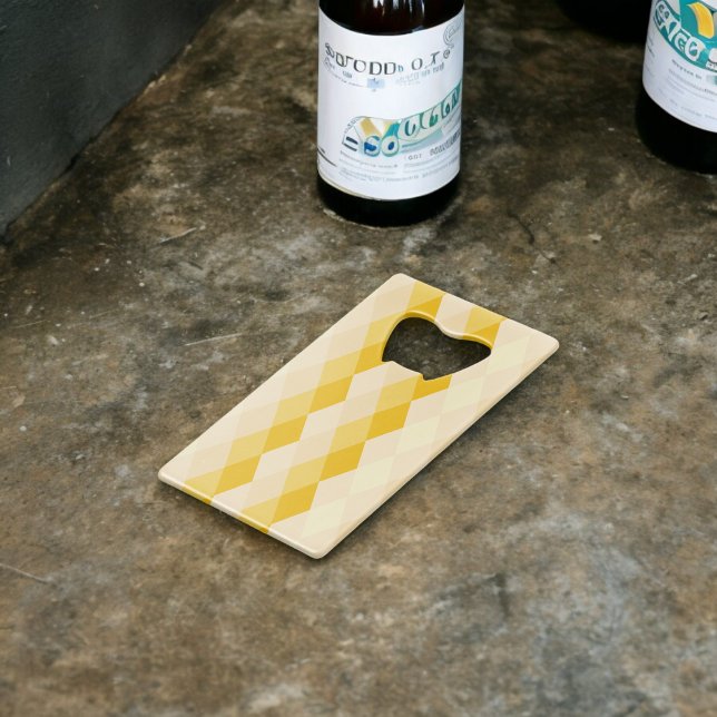 Yellow Shade Rhombus Shape Pattern Geldbeutel Flaschenöffner (Bottle Openers)